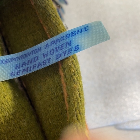 Greek motif tan pattern travel crossbody two small totes boho festival lot of 2 - Picture 12 of 13